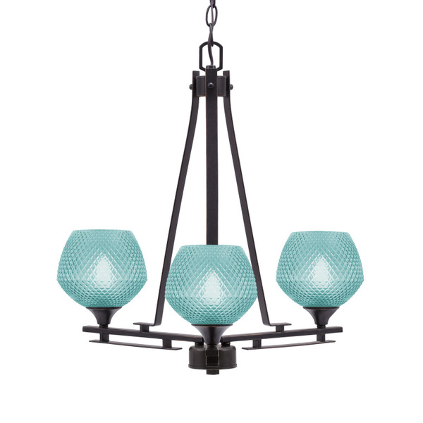 Toltec Lighting - 323-DG-4625 - Three Light Chandelier - Uptowne - Dark Granite