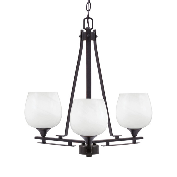 Toltec Lighting - 323-DG-4811 - Three Light Chandelier - Uptowne - Dark Granite