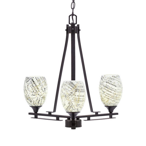 Toltec Lighting - 323-DG-5054 - Three Light Chandelier - Uptowne - Dark Granite
