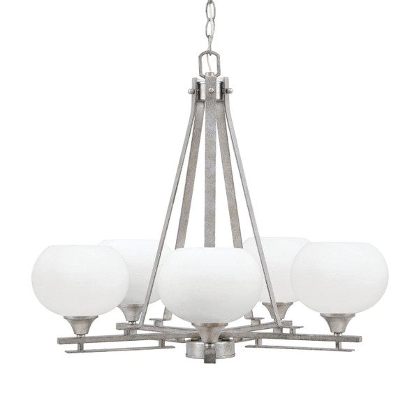 Toltec Lighting - 325-AS-212 - Five Light Chandelier - Uptowne - Aged Silver