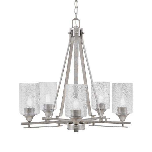 Toltec Lighting - 325-AS-3002 - Five Light Chandelier - Uptowne - Aged Silver
