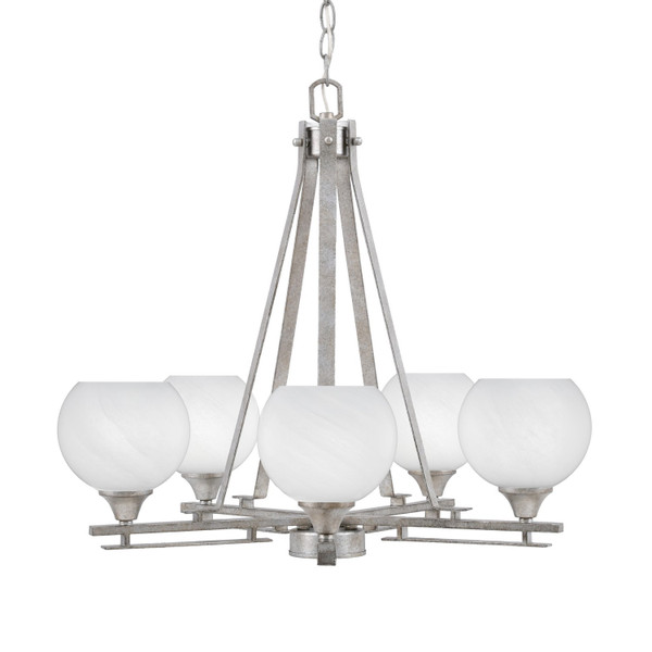 Toltec Lighting - 325-AS-4101 - Five Light Chandelier - Uptowne - Aged Silver