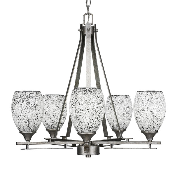 Toltec Lighting - 325-AS-4165 - Five Light Chandelier - Uptowne - Aged Silver