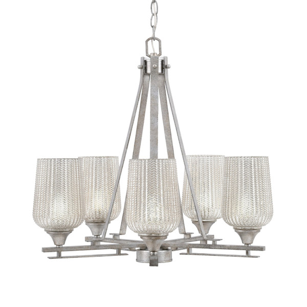 Toltec Lighting - 325-AS-4253 - Five Light Chandelier - Uptowne - Aged Silver