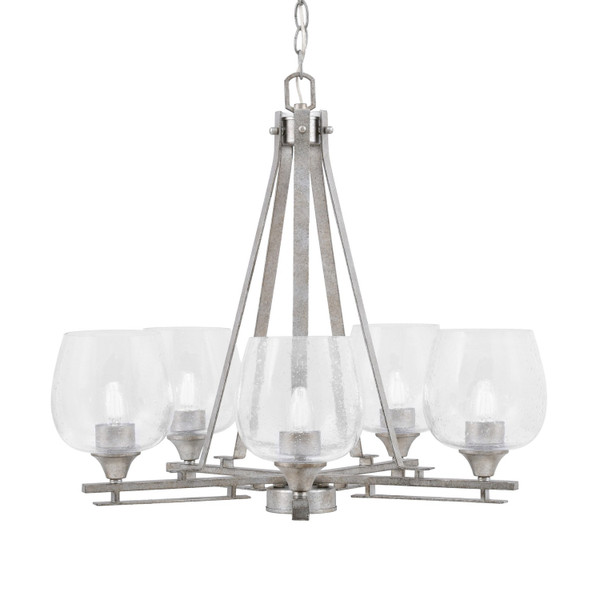 Toltec Lighting - 325-AS-4810 - Five Light Chandelier - Uptowne - Aged Silver