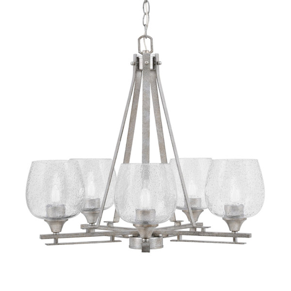 Toltec Lighting - 325-AS-4812 - Five Light Chandelier - Uptowne - Aged Silver
