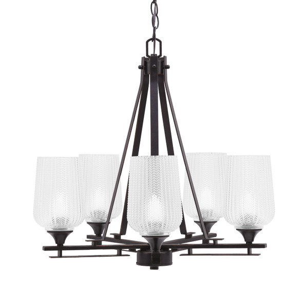 Toltec Lighting - 325-DG-4250 - Five Light Chandelier - Uptowne - Dark Granite