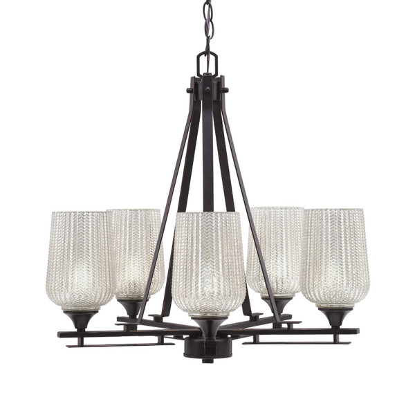 Toltec Lighting - 325-DG-4253 - Five Light Chandelier - Uptowne - Dark Granite