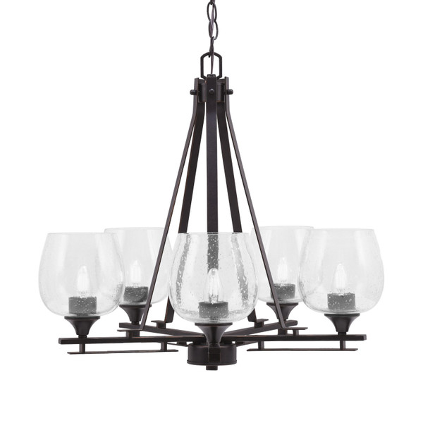 Toltec Lighting - 325-DG-4810 - Five Light Chandelier - Uptowne - Dark Granite