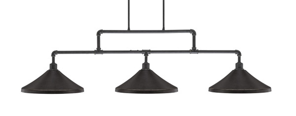 Toltec Lighting - 333-DG-422 - Three Light Bar - Vintage - Dark Granite