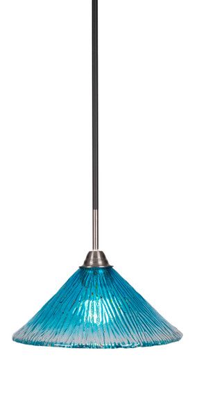 Toltec Lighting - 3401-MBBN-448 - One Light Pendant - Paramount - Matte Black & Brushed Nickel