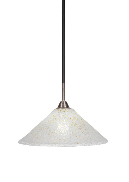 Toltec Lighting - 3401-MBBN-714 - One Light Pendant - Paramount - Matte Black & Brushed Nickel