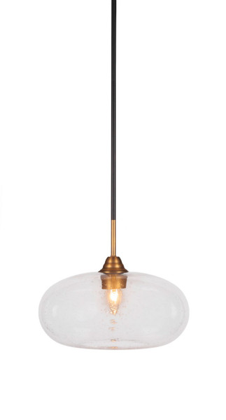 Toltec Lighting - 3401-MBBR-206 - One Light Pendant - Paramount - Matte Black & Brass