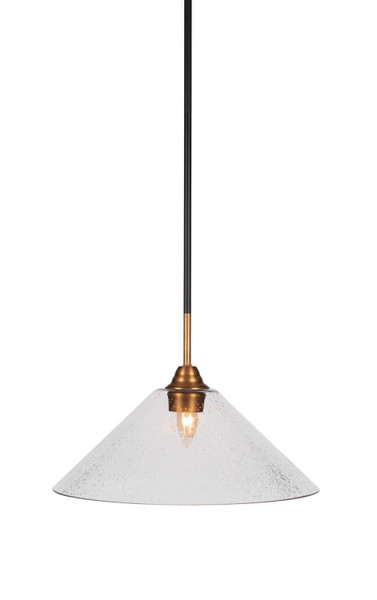 Toltec Lighting - 3401-MBBR-308 - One Light Pendant - Paramount - Matte Black & Brass