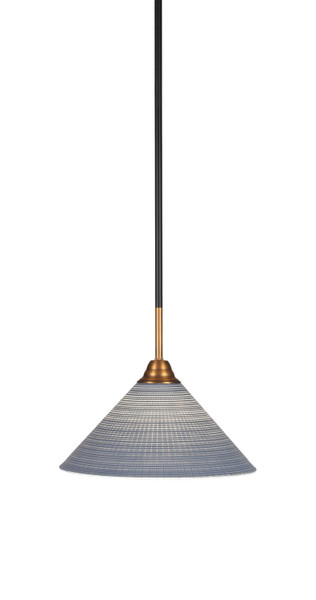 Toltec Lighting - 3401-MBBR-4002 - One Light Pendant - Paramount - Matte Black & Brass