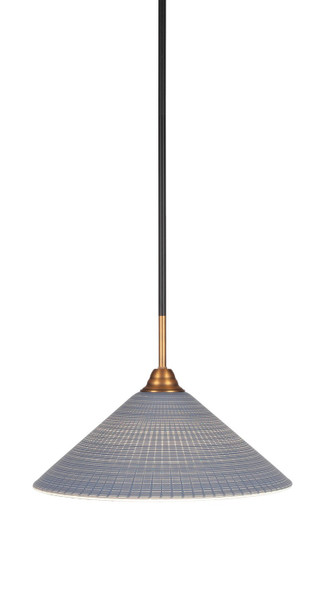 Toltec Lighting - 3401-MBBR-4012 - One Light Pendant - Paramount - Matte Black & Brass