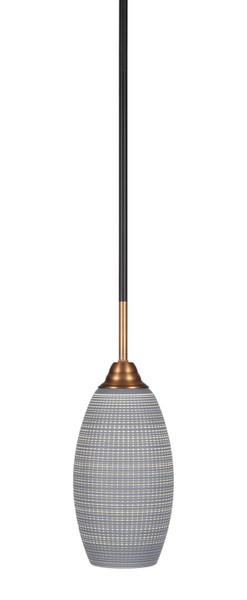 Toltec Lighting - 3401-MBBR-4042 - One Light Mini Pendant - Paramount - Matte Black & Brass