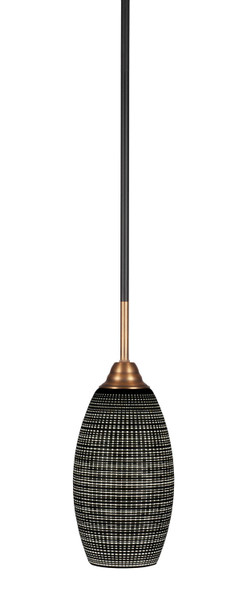 Toltec Lighting - 3401-MBBR-4049 - One Light Mini Pendant - Paramount - Matte Black & Brass