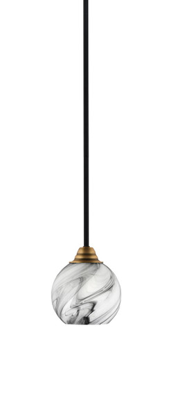 Toltec Lighting - 3401-MBBR-4109 - One Light Mini Pendant - Paramount - Matte Black & Brass
