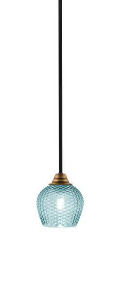 Toltec Lighting - 3401-MBBR-4605 - One Light Mini Pendant - Paramount - Matte Black & Brass