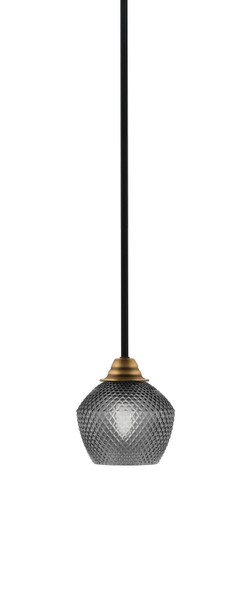 Toltec Lighting - 3401-MBBR-4622 - One Light Mini Pendant - Paramount - Matte Black & Brass