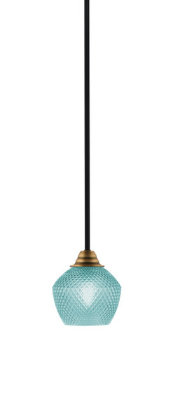 Toltec Lighting - 3401-MBBR-4625 - One Light Mini Pendant - Paramount - Matte Black & Brass