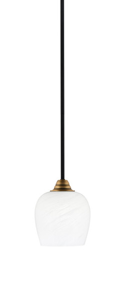 Toltec Lighting - 3401-MBBR-4811 - One Light Mini Pendant - Paramount - Matte Black & Brass