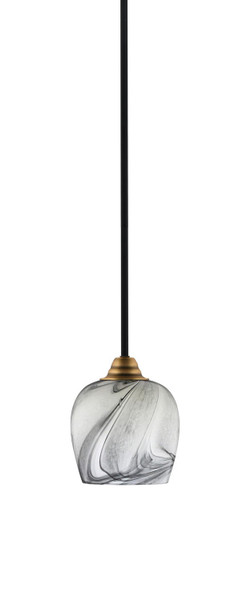 Toltec Lighting - 3401-MBBR-4819 - One Light Mini Pendant - Paramount - Matte Black & Brass