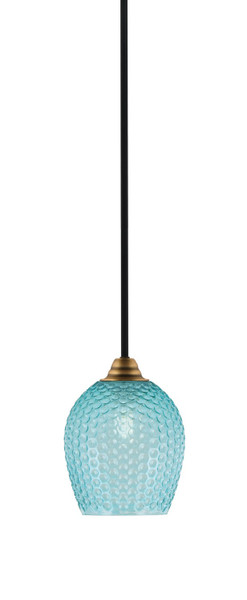 Toltec Lighting - 3401-MBBR-4905 - One Light Mini Pendant - Paramount - Matte Black & Brass