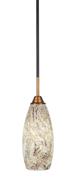 Toltec Lighting - 3401-MBBR-5064 - One Light Mini Pendant - Paramount - Matte Black & Brass