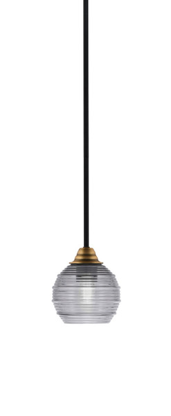 Toltec Lighting - 3401-MBBR-5112 - One Light Mini Pendant - Paramount - Matte Black & Brass