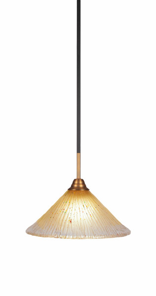 Toltec Lighting - 3401-MBBR-700 - One Light Pendant - Paramount - Matte Black & Brass