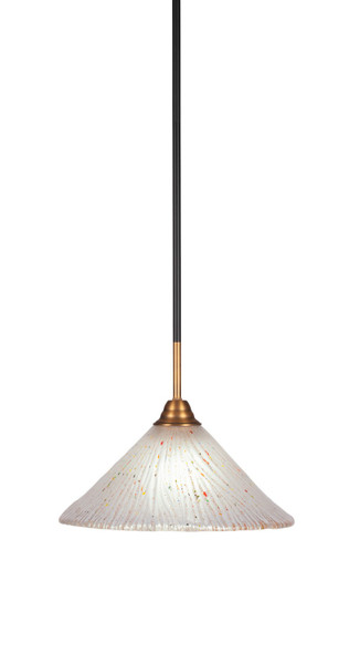 Toltec Lighting - 3401-MBBR-701 - One Light Pendant - Paramount - Matte Black & Brass