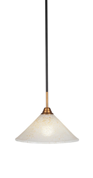 Toltec Lighting - 3401-MBBR-702 - One Light Pendant - Paramount - Matte Black & Brass