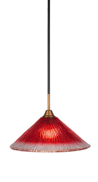 Toltec Lighting - 3401-MBBR-716 - One Light Pendant - Paramount - Matte Black & Brass