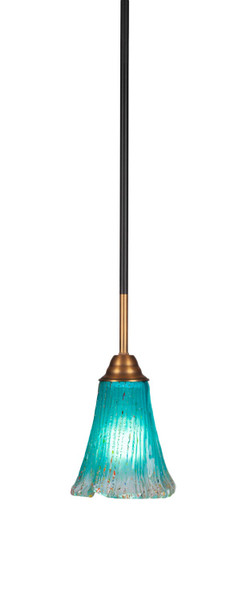 Toltec Lighting - 3401-MBBR-725 - One Light Mini Pendant - Paramount - Matte Black & Brass