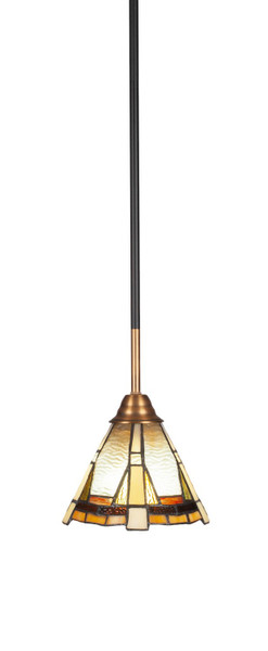 Toltec Lighting - 3401-MBBR-9345 - One Light Mini Pendant - Paramount - Matte Black & Brass