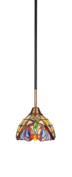 Toltec Lighting - 3401-MBBR-9445 - One Light Mini Pendant - Paramount - Matte Black & Brass