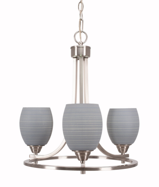 Toltec Lighting - 3403-BN-4022 - Three Light Chandelier - Paramount - Brushed Nickel