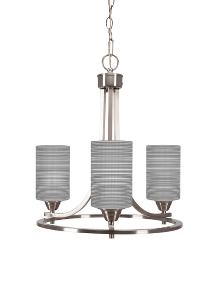Toltec Lighting - 3403-BN-4062 - Three Light Chandelier - Paramount - Brushed Nickel