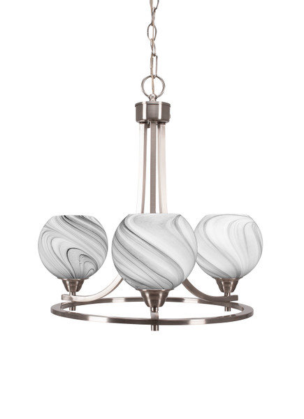 Toltec Lighting - 3403-BN-4109 - Three Light Chandelier - Paramount - Brushed Nickel