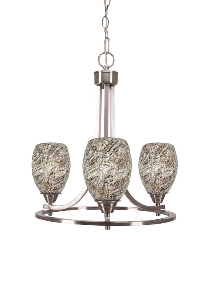 Toltec Lighting - 3403-BN-5054 - Three Light Chandelier - Paramount - Brushed Nickel
