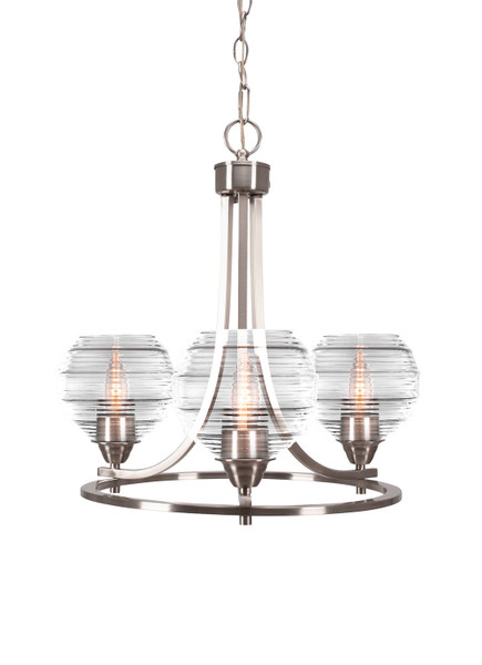 Toltec Lighting - 3403-BN-5110 - Three Light Chandelier - Paramount - Brushed Nickel