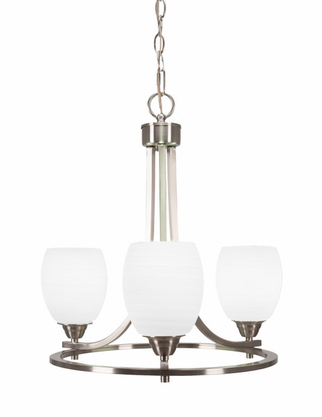 Toltec Lighting - 3403-BN-615 - Three Light Chandelier - Paramount - Brushed Nickel