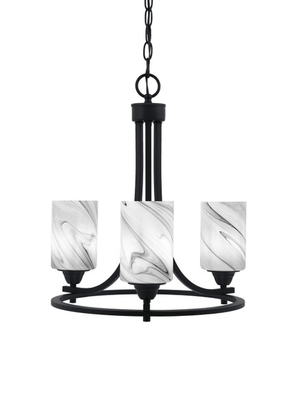 Toltec Lighting - 3403-MB-3009 - Three Light Chandelier - Paramount - Matte Black