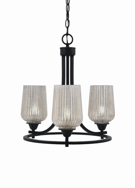 Toltec Lighting - 3403-MB-4253 - Three Light Chandelier - Paramount - Matte Black