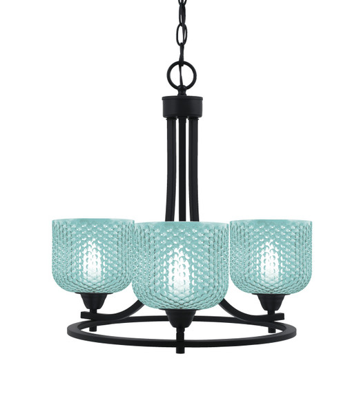 Toltec Lighting - 3403-MB-4615 - Three Light Chandelier - Paramount - Matte Black