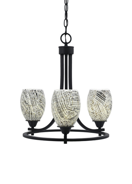 Toltec Lighting - 3403-MB-5054 - Three Light Chandelier - Paramount - Matte Black