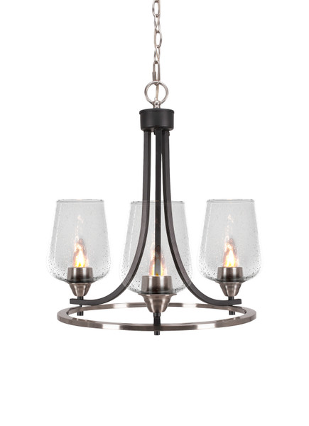 Toltec Lighting - 3403-MBBN-210 - Three Light Chandelier - Paramount - Matte Black & Brushed Nickel