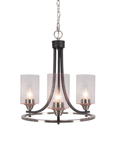 Toltec Lighting - 3403-MBBN-300 - Three Light Chandelier - Paramount - Matte Black & Brushed Nickel